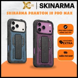 [Có iP18] Ốp SKINARMA PHANTOM Tích Hợp Chân Đế Xỏ Tay Chống Sốc Tích Hợp Sạc Từ Tính Chính Hãng cho iP 18 | 17 Pro Max 1