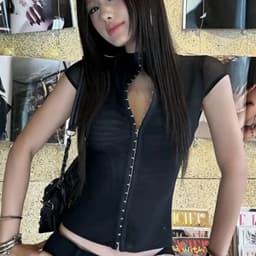 Áo Body Lưới Đính Mắc Cài Phong Cách Y2K Slay Cá Tính 5