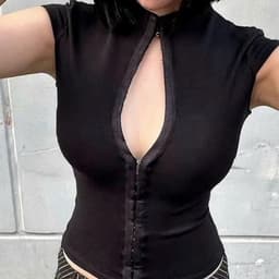 Áo Body Lưới Đính Mắc Cài Phong Cách Y2K Slay Cá Tính 7