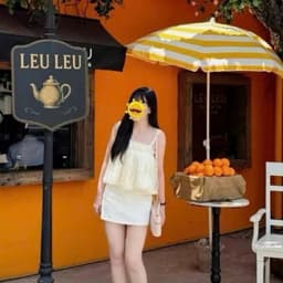 Áo Hai Dây Voan Bồng Babydoll Màu Kem Phối Ren Ngực Nơ Nhẹ Nhàng Nữ Tính Mặc Đi Biển Đi Chơi 6