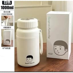 Bình nước giữ nhiệt miệng rộng Chibi 1000ml và Inox 2 Lớp Vỏ Bạc 8008. 1500ml 2