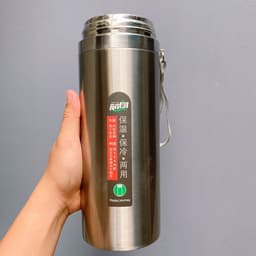 Bình nước giữ nhiệt miệng rộng Chibi 1000ml và Inox 2 Lớp Vỏ Bạc 8008. 1500ml 9