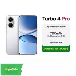 [Máy Cũ/3] Điện Thoại TURBO 4 PRO Chip Snap 8s Gen 4, Pin 7550mAh, 12/256, Màu Trắng 1