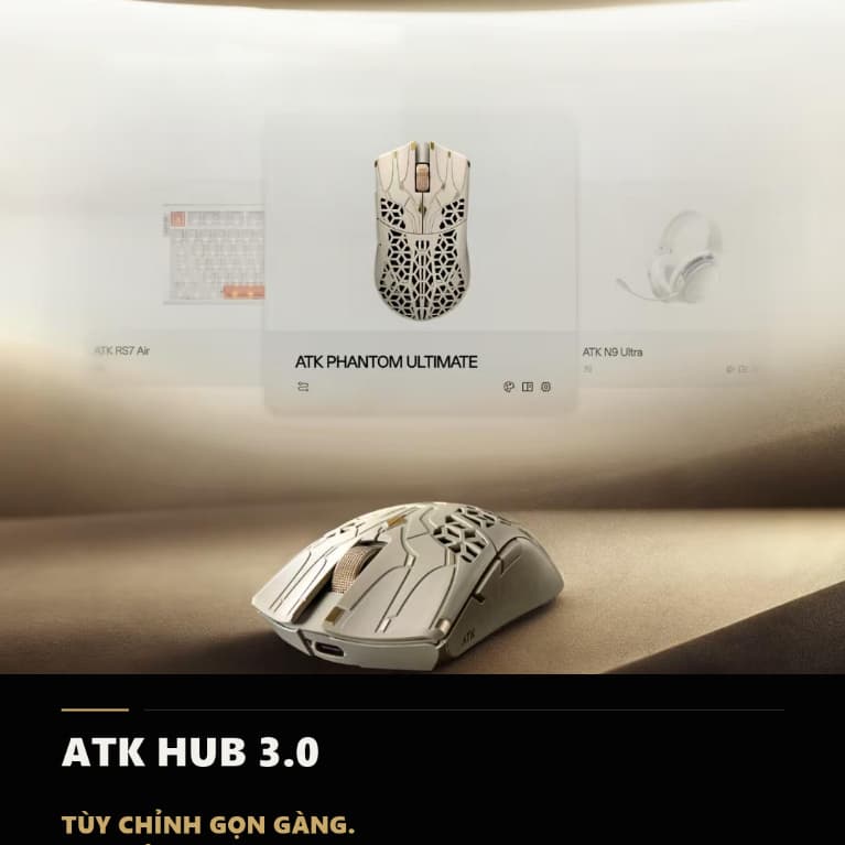 ATK PHANTOM ULTIMATE – Chuột Gaming Wireless 8K PAW3955 Master Siêu Nhẹ 44g