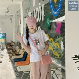 Áo thun nữ form vừa SUNTEE STFV269 phong cách basic in hình 169 vải cotton 250GSM cao cấp thoáng mát 5