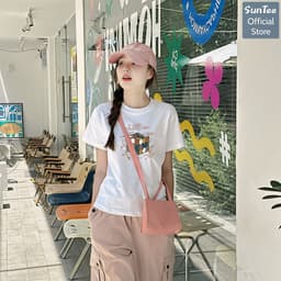 Áo thun nữ form vừa SUNTEE STFV269 phong cách basic in hình 169 vải cotton 250GSM cao cấp thoáng mát 8