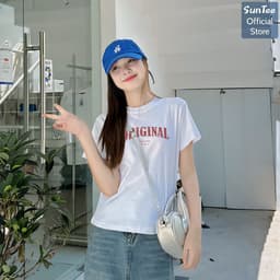 Áo thun nữ form vừa SUNTEE STFV271 phong cách basic in hình 171 vải cotton 250GSM cao cấp thoáng mát 5