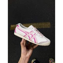 [ BIG SALE ] Giày_Tiger 66 màu kem phối sọc hồng hai lớp siêu xinh cho nữ 3