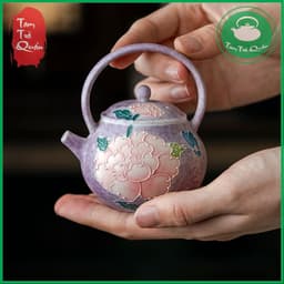 Ấm trà sử Tử yên mẫu đơn 100ml kèm 2 chén 2