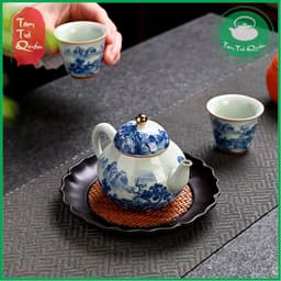 Đĩa kê ấm trà điện mộc hoa 1