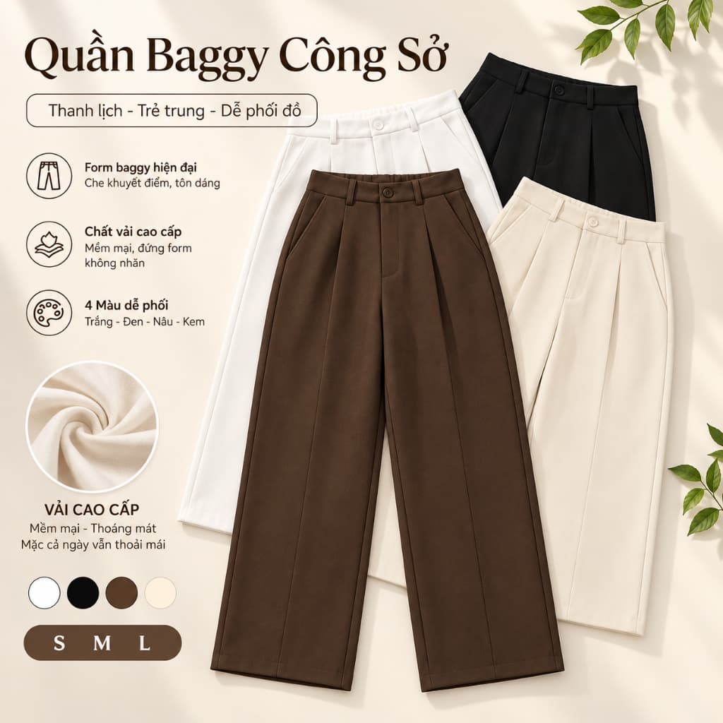 Quần Dáng Thụng Chất Kaki Nhật Dày, Đẹp, Cạp Khóá Phối Lưng Chun Hot 2026 - QD05