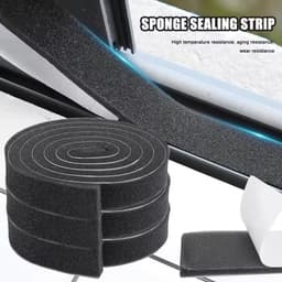 Cuộn ron gioăng mút xốp dán khe khung cửa cách âm giảm chấn chống bụi 1x1.6cm dài 5M và Ron/Nẹp Chặn Khe Hở Cửa. LMS 7