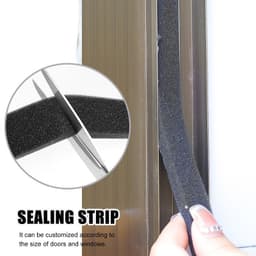 Cuộn ron gioăng mút xốp dán khe khung cửa cách âm giảm chấn chống bụi 1x1.6cm dài 5M và Ron/Nẹp Chặn Khe Hở Cửa. LMS 9