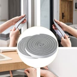 Cuộn ron gioăng mút xốp dán khe khung cửa cách âm giảm chấn chống bụi 1x1.6cm dài 5M và Ron/Nẹp Chặn Khe Hở Cửa. LMS 6
