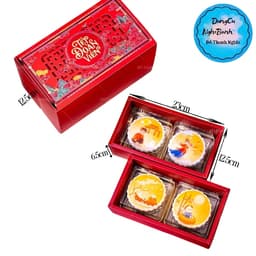 Hộp Giấy - Bánh Trung Thu Quai Xách - 4 Bánh Thấp - TÚI GIẤY - HỘP GIẤY 7
