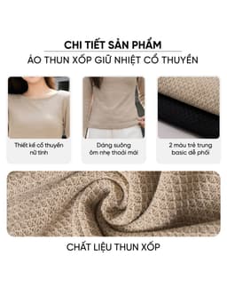 Áo thun nữ CARDINA chất liệu thun xốp dài tay cổ thuyền 6AHF02 3