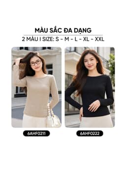 Áo thun nữ CARDINA chất liệu thun xốp dài tay cổ thuyền 6AHF02 4