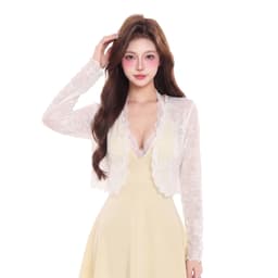 Áo Khoác Cardigan PINKSTORE29 Kiểu Ren Hoa Nổi Nhẹ Nhàng Xinh Xắn A5941 1
