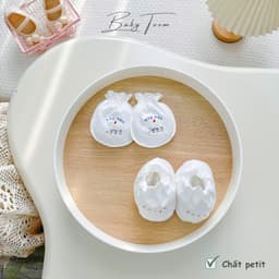 Combo 3-5 Set Bao Tay Bao Chân Bo Chun Embes Baby Toom Vải Petit Pastel Mềm Mại Cho Bé Sơ Sinh 6