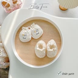 Combo 3-5 Set Bao Tay Bao Chân Bo Chun Embes Baby Toom Vải Petit Pastel Mềm Mại Cho Bé Sơ Sinh 9