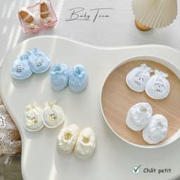Combo 3-5 Set Bao Tay Bao Chân Bo Chun Embes Baby Toom Vải Petit Pastel Mềm Mại Cho Bé Sơ Sinh 2
