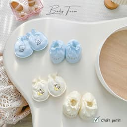 Combo 3-5 Set Bao Tay Bao Chân Bo Chun Embes Baby Toom Vải Petit Pastel Mềm Mại Cho Bé Sơ Sinh 4