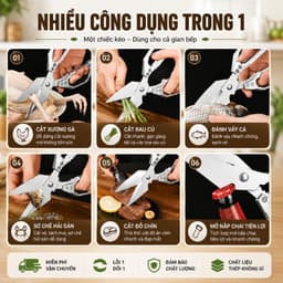 Kéo Cắt Gà Thịt Nhà Bếp Hình Thoi K6 và Kéo Nhật KAPUSI SK-5. LMS 3