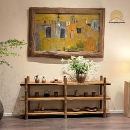 Kệ Trưng Bày 3 Tầng Gỗ Tràm Tự Nhiên, Kệ Decor Bình Gốm, Kệ Trang Trí Phòng Khách Nhà Bếp 2