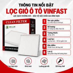 Màng Lọc Điều Hoà Ô Tô VinFast VF34 VF5, Màng Lọc Điều Hoà VinFast Thay Thế Mã BIN20050001 5