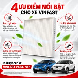 Màng Lọc Điều Hoà Ô Tô VinFast VF34 VF5, Màng Lọc Điều Hoà VinFast Thay Thế Mã BIN20050001 2