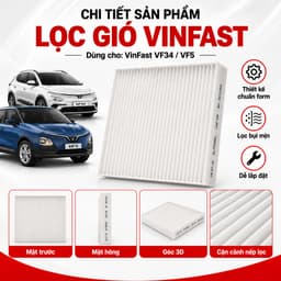 Màng Lọc Điều Hoà Ô Tô VinFast VF34 VF5, Màng Lọc Điều Hoà VinFast Thay Thế Mã BIN20050001 8