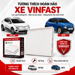 Màng Lọc Điều Hoà Ô Tô VinFast VF34 VF5, Màng Lọc Điều Hoà VinFast Thay Thế Mã BIN20050001 9