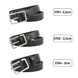 Thắt lưng nam nữ bản nhỏ 2,5cm và 3cm, thắt lưng khóa vuông chất liệu Titan cao cấp ST 3