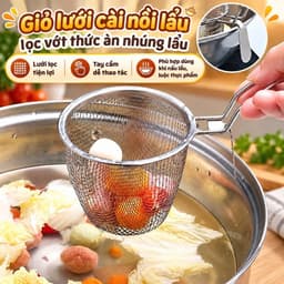 Giỏ lưới cài nồi lẩu lọc vớt thức ăn nhúng lẩu bằng inox an toàn tiện lợi 11x9.5cm 1
