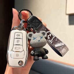 Ốp Chìa Khóa Xe Ford Ranger XLS 4 Nút TPU Dành Cho Chìa Bật Độ, Chống Trầy Xước Bảo Vệ Chìa Khóa 8