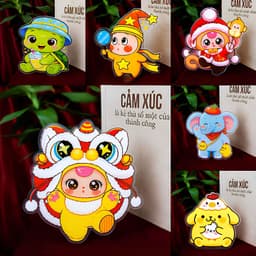 SỈ 20 - 40 Cái Đèn Lồng Trung Thu 2 Mảnh Mini Kèm Cây Và Đèn Led Nhiều Hình Dễ Thương Sắc Nét ( MIX MẪU) VT86 Chưa Lắp 4