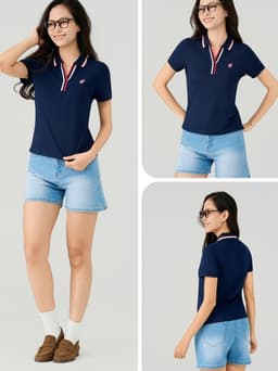 Áo Polo Nữ Yody Bo Phối Màu Cổ V Slim Thấm Hút Mềm Mại WAPO26A029 5