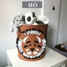 Giỏ đựng đồ bằng nỉ phong cách Hàn Quốc có thể giặt, giỏ họa tiết để đựng quần áo bẩn đồ chơi cho bé 6