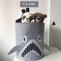 Giỏ đựng đồ bằng nỉ phong cách Hàn Quốc có thể giặt, giỏ họa tiết để đựng quần áo bẩn đồ chơi cho bé 4