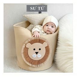 Giỏ đựng đồ bằng nỉ phong cách Hàn Quốc có thể giặt, giỏ họa tiết để đựng quần áo bẩn đồ chơi cho bé 5