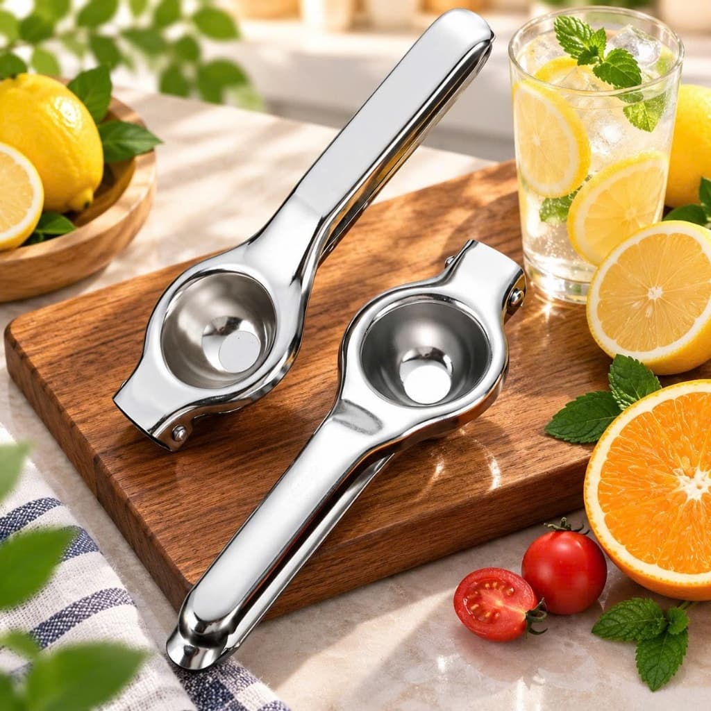 Kẹp Vắt Chanh Inox Cầm Tay, Dụng Cụ Ép Chanh Cam Nhà Bếp994