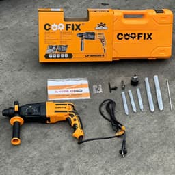 Máy khoan bê tông 850W COOFIX CF-RH008-S, có 3 chức năng, tặng 5 mũi khoan đục và đầu kẹp chuyển đổi 13ly 5