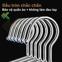 Móc Phơi Đồ, Treo Quần Áo Chắc Chắn, Chịu Lực Tốt - Inox 304, Chống Gỉ, Không Cong Không Gãy 8