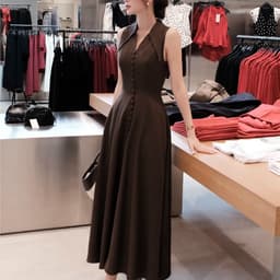 Đầm Midi Dáng Xoè Cổ Nhạn Chất Chéo Thái MACI MCVVANA0404 Thời Trang Nữ Thiết Kế Độc Quyền 6