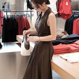 Đầm Midi Dáng Xoè Cổ Nhạn Chất Chéo Thái MACI MCVVANA0404 Thời Trang Nữ Thiết Kế Độc Quyền 5
