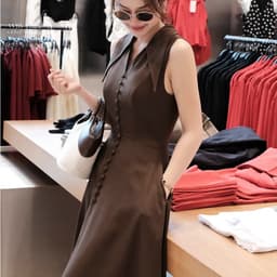 Đầm Midi Dáng Xoè Cổ Nhạn Chất Chéo Thái MACI MCVVANA0404 Thời Trang Nữ Thiết Kế Độc Quyền 2