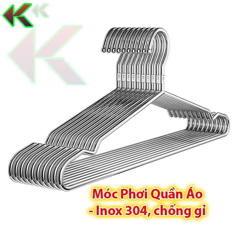 Móc Phơi Đồ, Treo Quần Áo Inox 304, Chống Gỉ, Chắc Chắn, Chịu Lực Tốt - Không Cong, Không Gãy