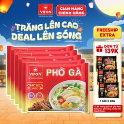 [VOUCHER HOT 10%] Set 5 Gói Phở Vị Bò/Gà/Chay Rau Nấm VIFON - Sợi Dai Mềm, Đậm Đà, 65g/Gói 2