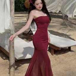 Đầm Ống Đuôi Cá Xuyên Thấu Dáng Maxi Dài Mặc Đi Du Lịch, Dạo Phố For Summer 5