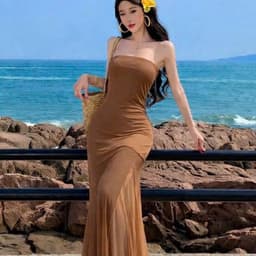 Đầm Ống Đuôi Cá Xuyên Thấu Dáng Maxi Dài Mặc Đi Du Lịch, Dạo Phố For Summer 4